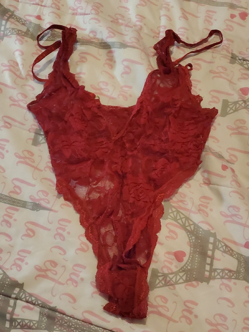 Red Lace One-Piece Teddy